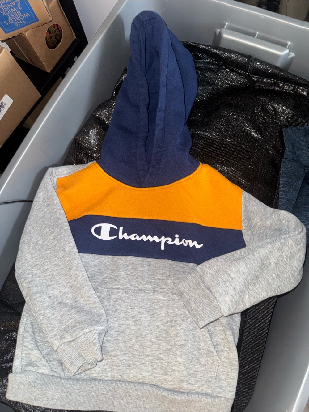 2 matching Champion Boys Colorblock Hoodie & Sweatpants outfit 3T & 4T sweatsuit